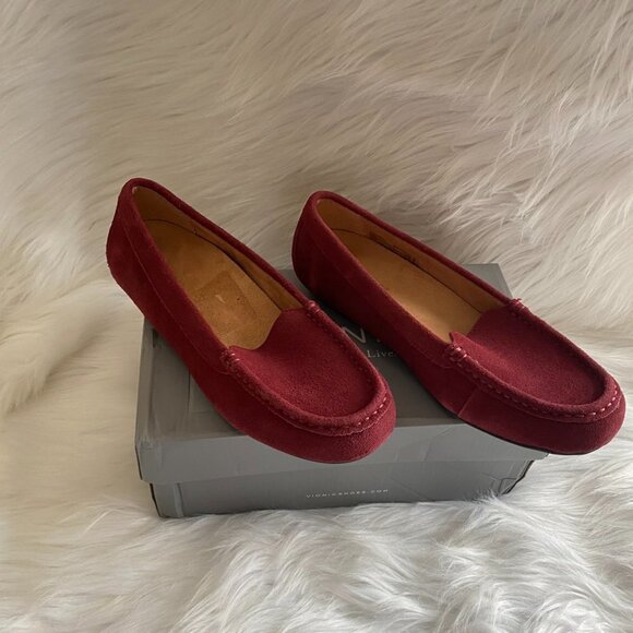 Vionic suede loafers Wine - Picture 1 of 6